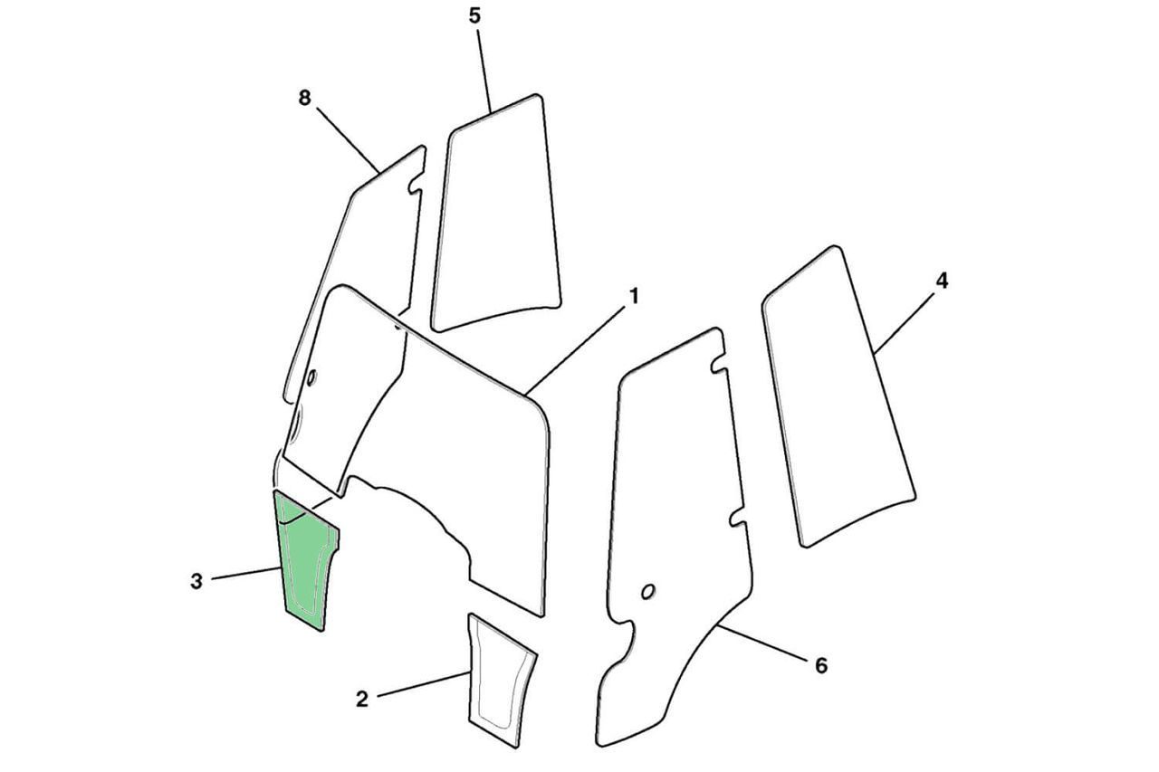 Стекло лобовое нижнее правое 333/R4243, 827/80142 / JCB