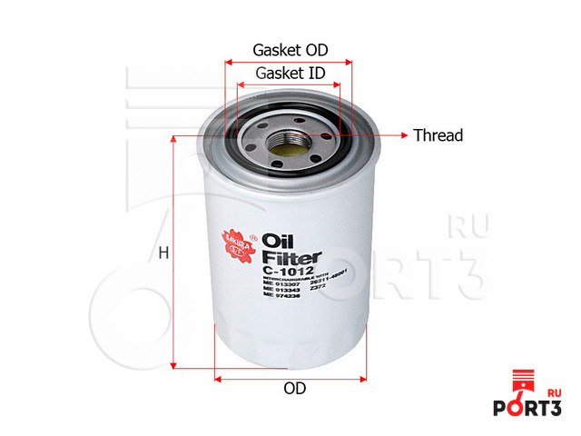 Фильтр масляный C1012 / SAKURA