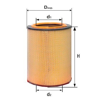 Фильтр воздушный МАЗ, КРАЗ, БЕЛАЗ, К700 / DIFA