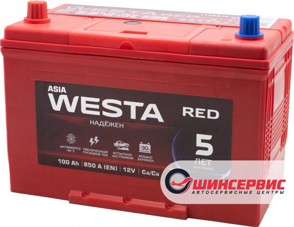 Аккумулятор 100 Амп / WESTA RED (Asia) обратка