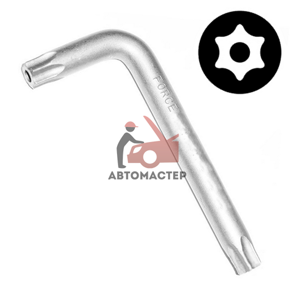 Ключ torx (6 лучей) Г-обр. с отверст. FORCE T60Н