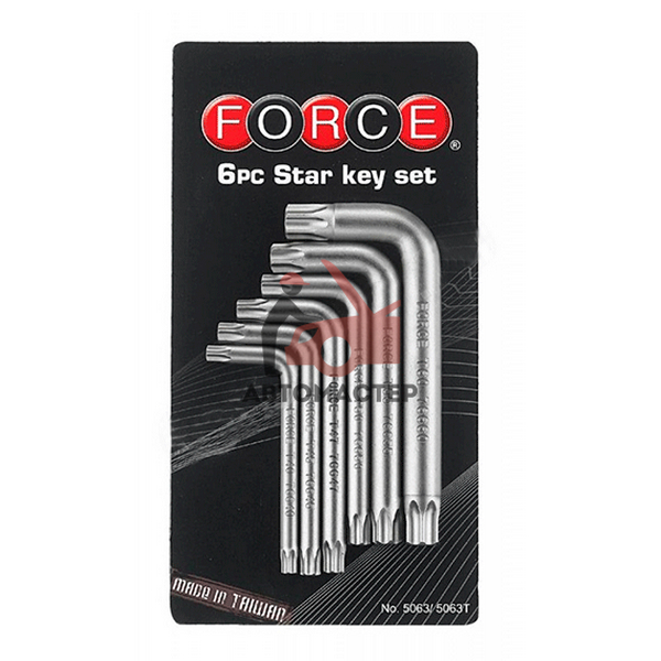 Набор torx (6 лучей) Г-обр. FORCE 6пр T40-Т60