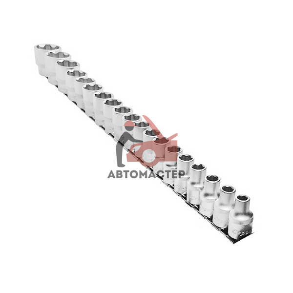 Набор головок 1/2 19пр 8-32 мм (на планке) / STRONG