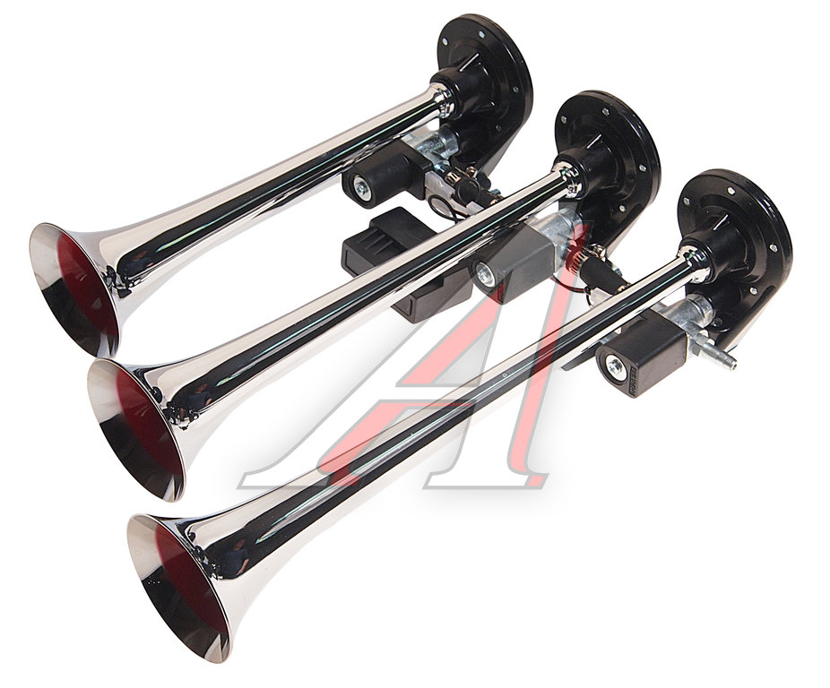 Сигнал пневматический 3-х рожковый (один звук, хром) / SEGER