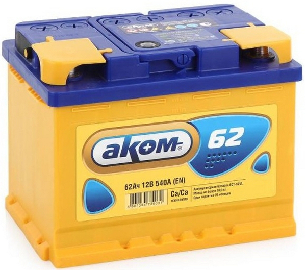 Аккумулятор 62 Амп / АКОМ