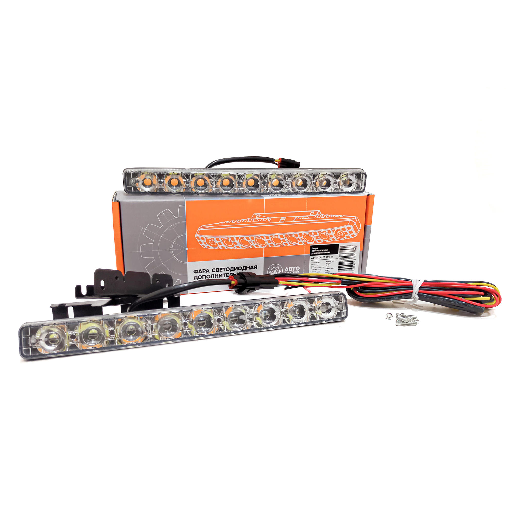 Фара светодиодная (прямоугольная) 9 диодов 12/24v (к-кт) / АВТОЭЛЕКТРИКА