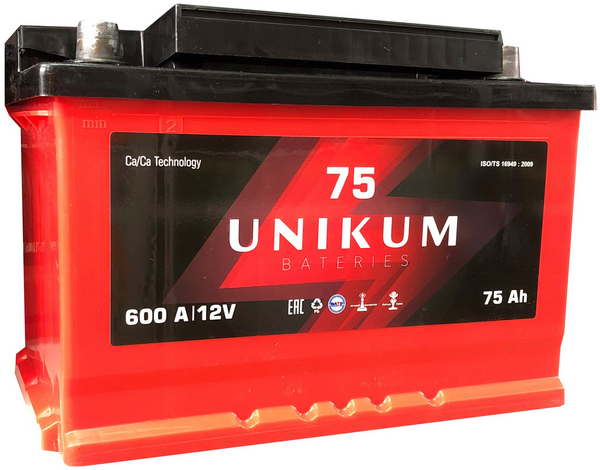 Аккумулятор 75 Амп / UNIKUM (обратка)