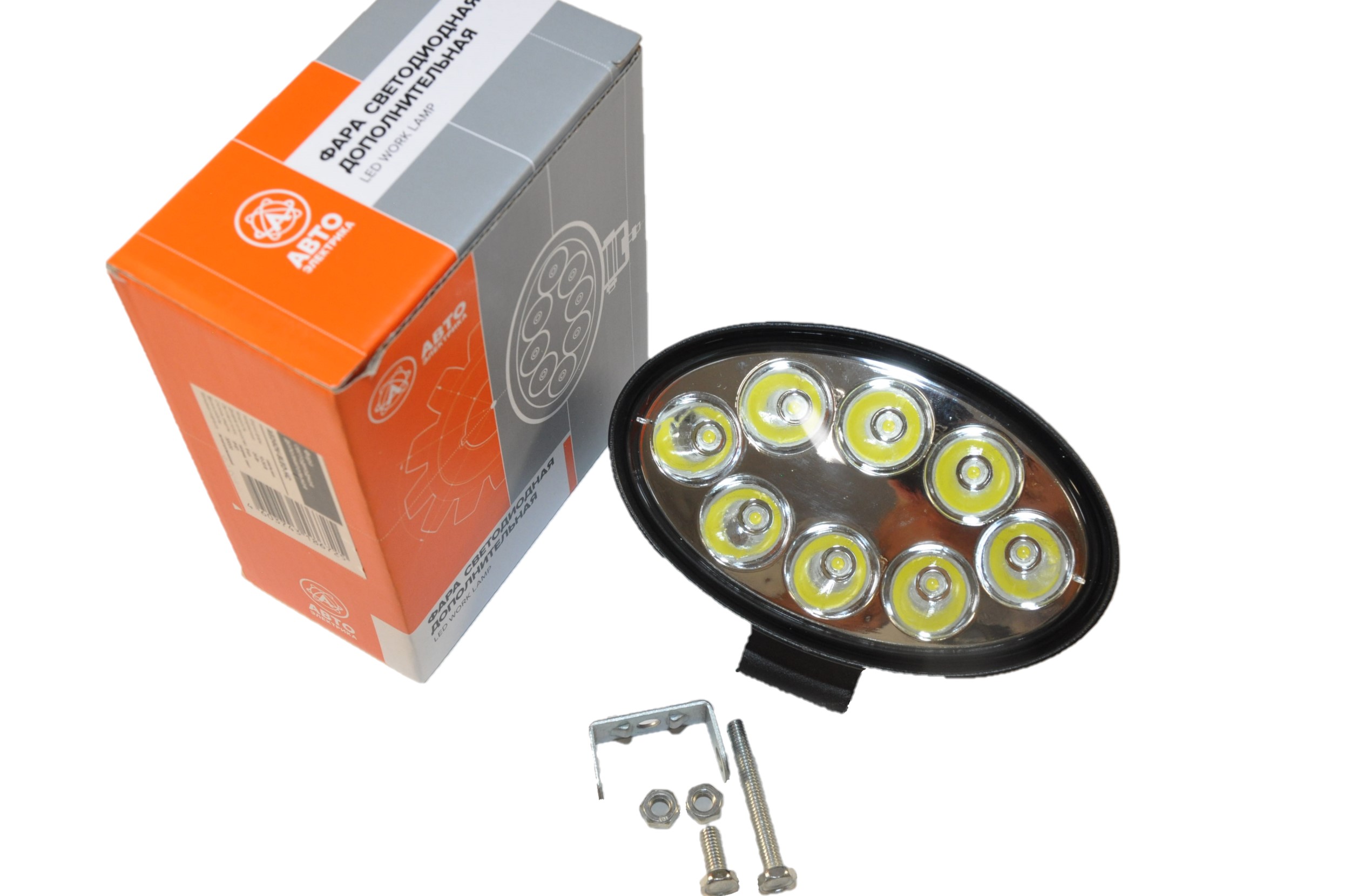 Фара светодиодная (овальная) 8 диодов 12/24v (н/с) / АВТОЭЛЕКТРИКА