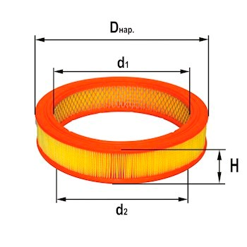 Фильтр воздушный Волга, Газель, ПАЗ / DIFA