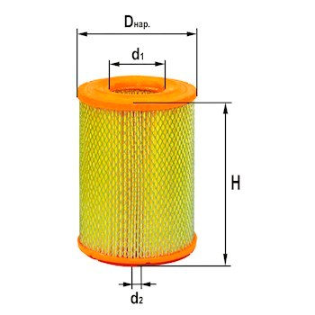 Фильтр воздушный Волга, Газель / DIFA
