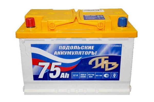 Аккумулятор 75 Амп / Подольский