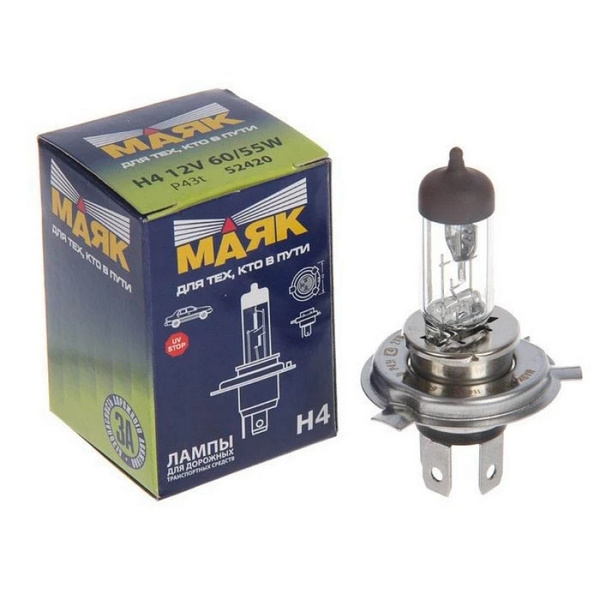 Лампа 12v Н4 / МАЯК