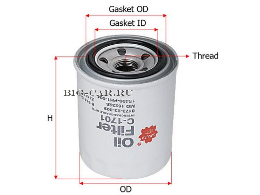 Фильтр масляный TVH343801 C1701