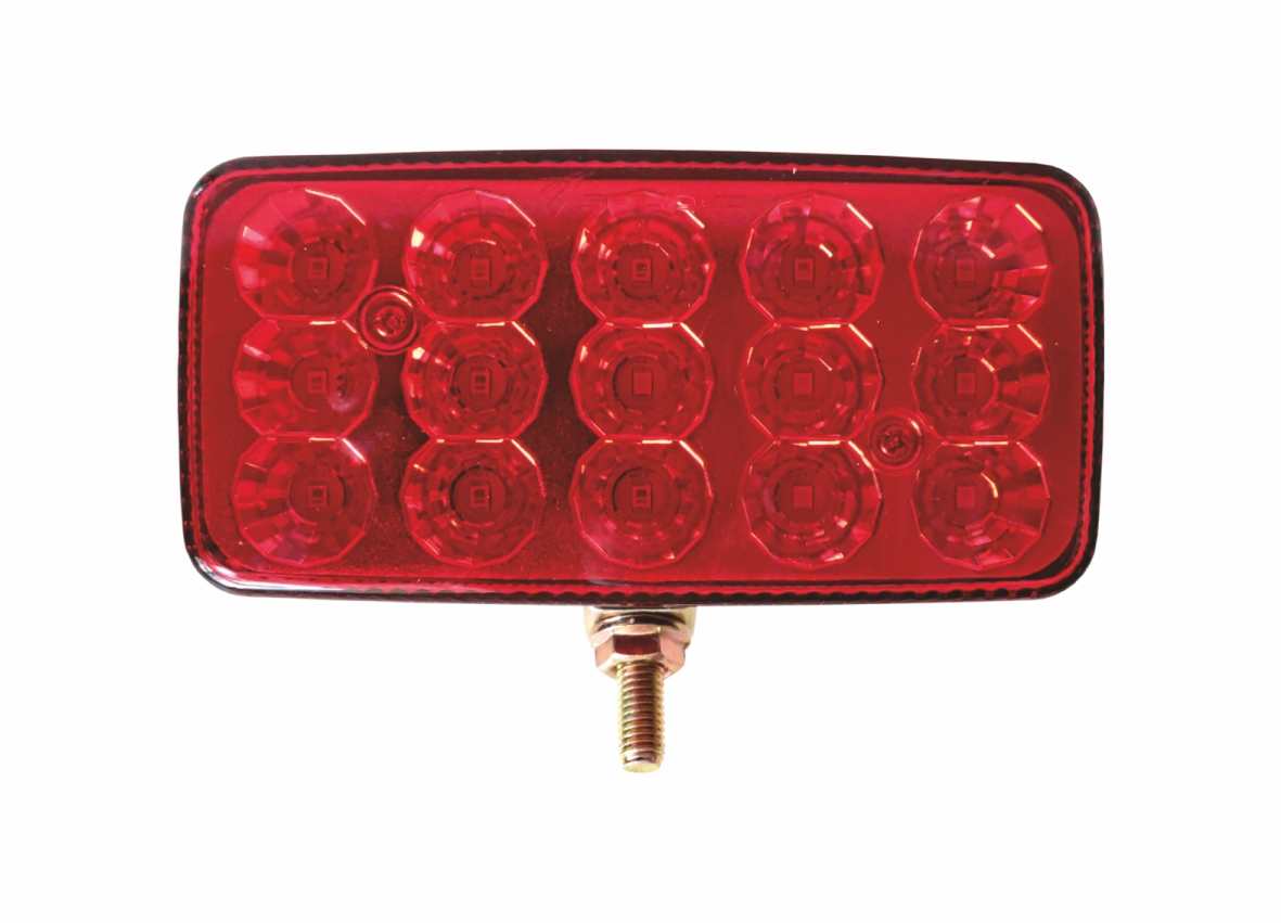 Фара светодиодная (прямоугольная) 15 диодов 12/24v (красный) / ТЕХАВТОСВЕТ