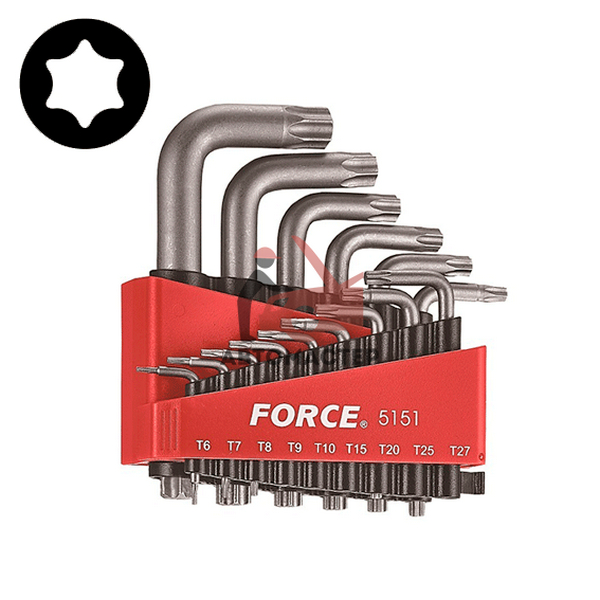 Набор torx (6 лучей) Г-обр. 15пр T6-Т60 / FORCE