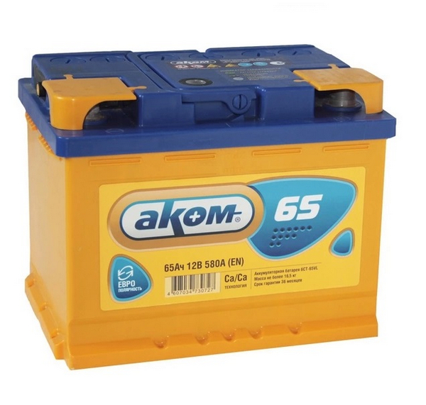 Аккумулятор 65 Амп / АКОМ (обратка)