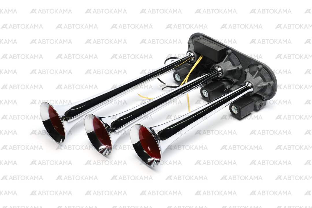 Сигнал пневматический 3-х рожковый (разный звук, хром, пластик) / SEGER