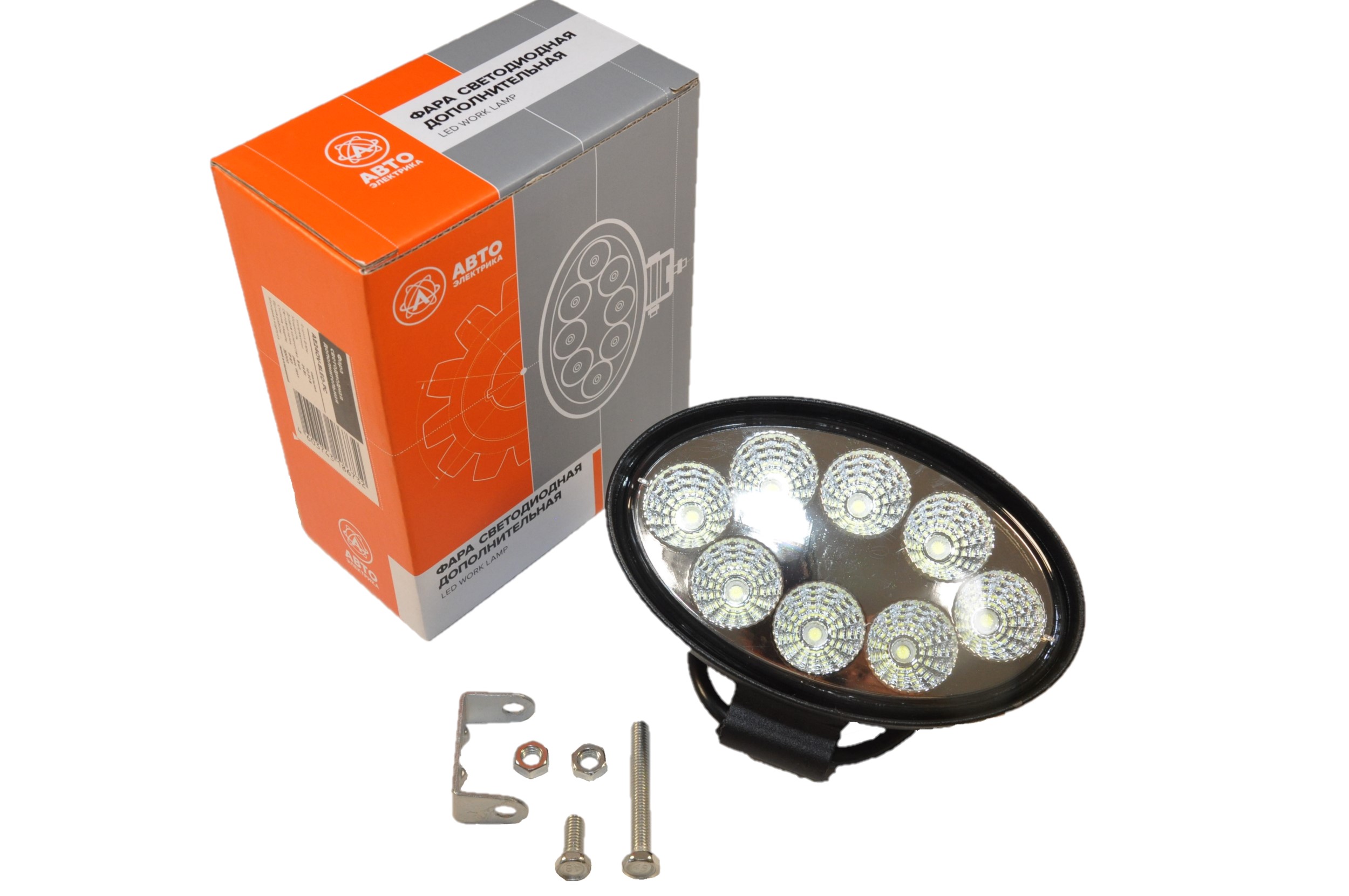 Фара светодиодная (овальная) 8 диодов 12/24v (р/с) / АВТОЭЛЕКТРИКА