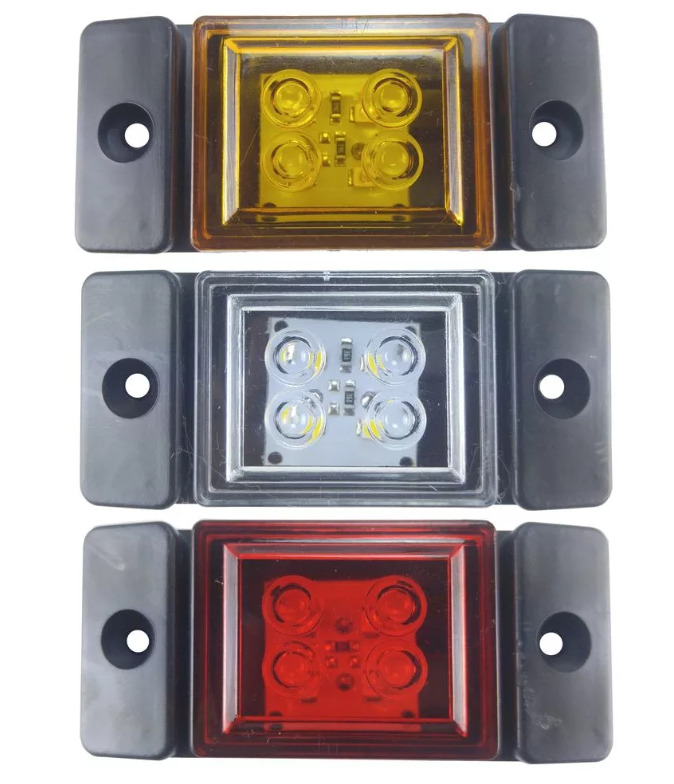 Фонарь маркерный 24v красный 4 диода (61-02) / ТЕХАВТОСВЕТ