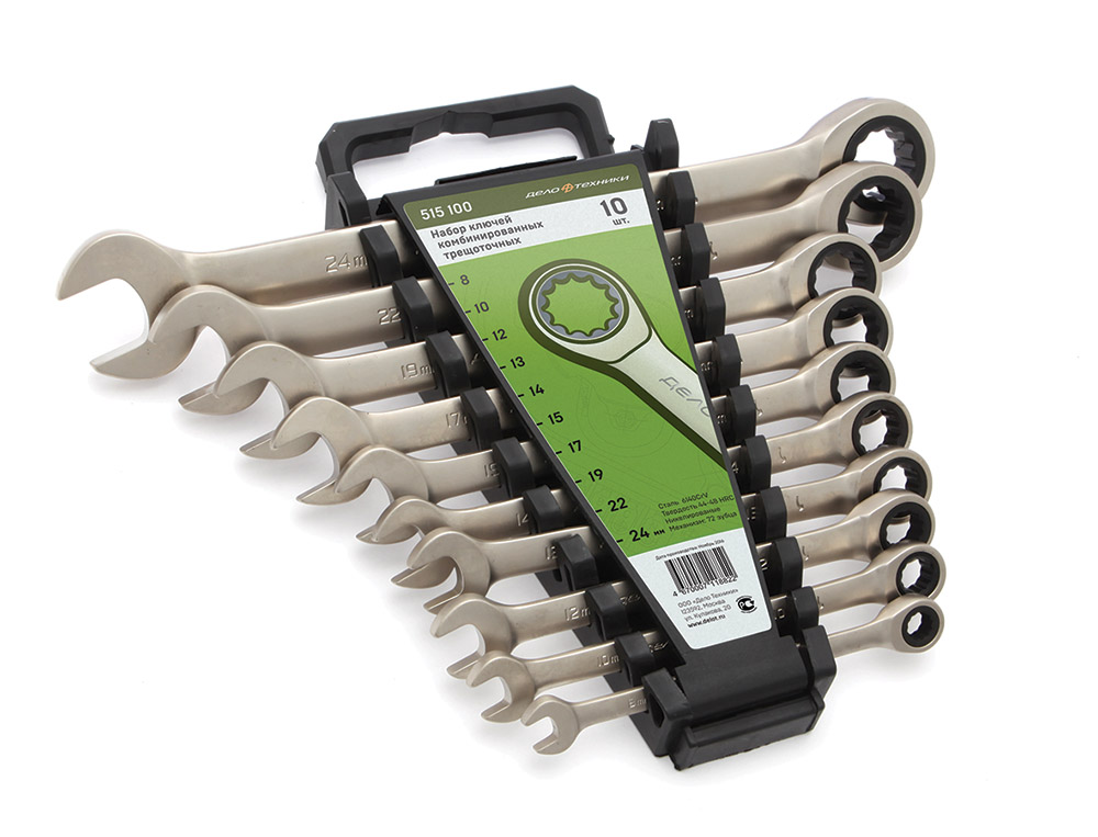 Набор комбинированных ключей 8-24 (трещеточных ) / ДЕЛО ТЕХНИКИ