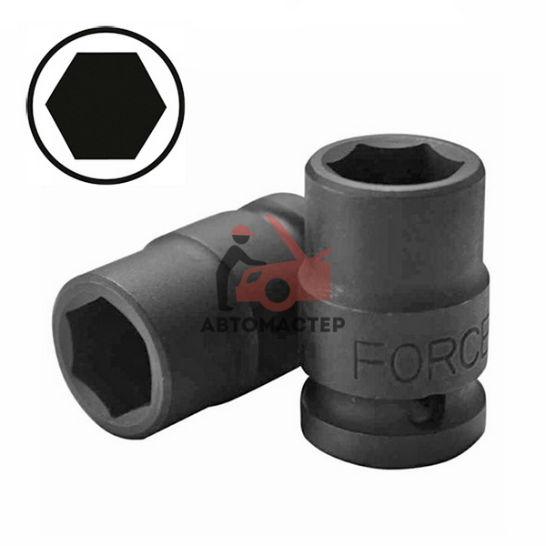 Головка ударная 1/2 6гр 17мм L 38мм / FORCE