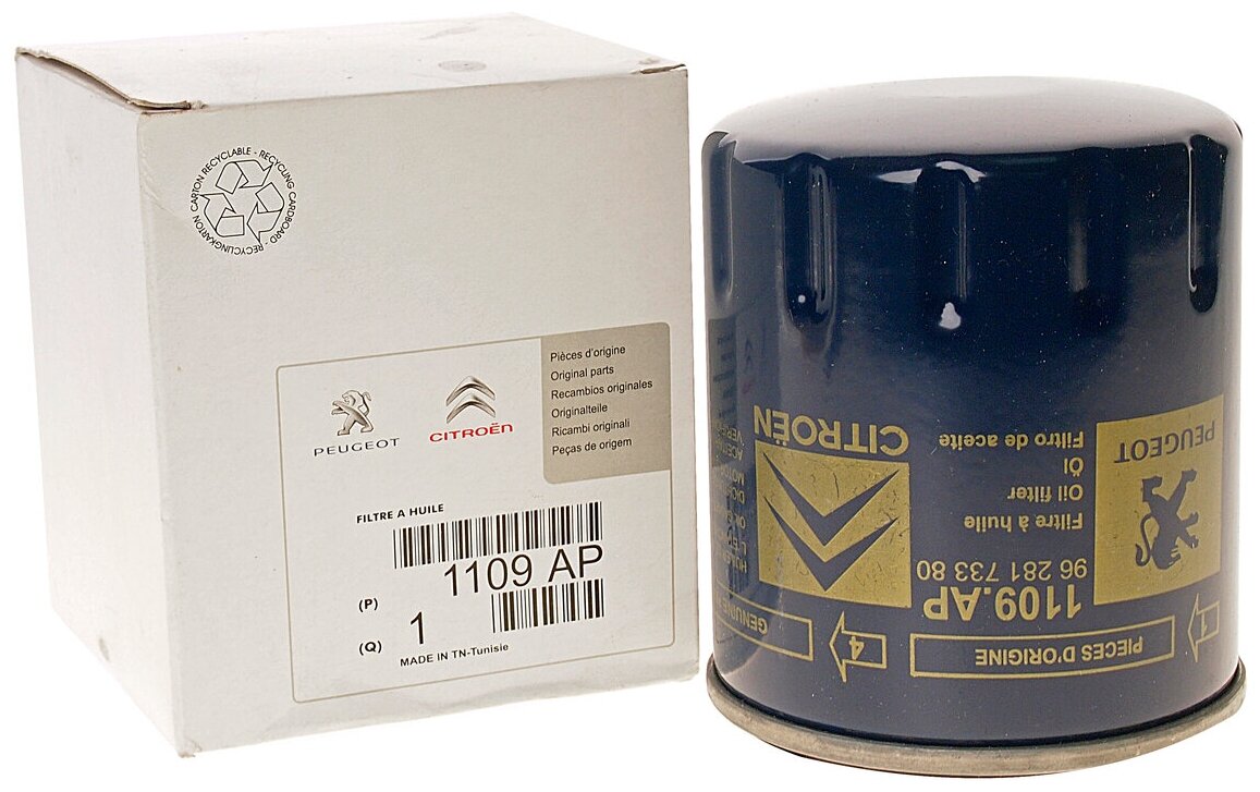 Фильтр масляный 1109AP / PEUGEOT/CITROEN