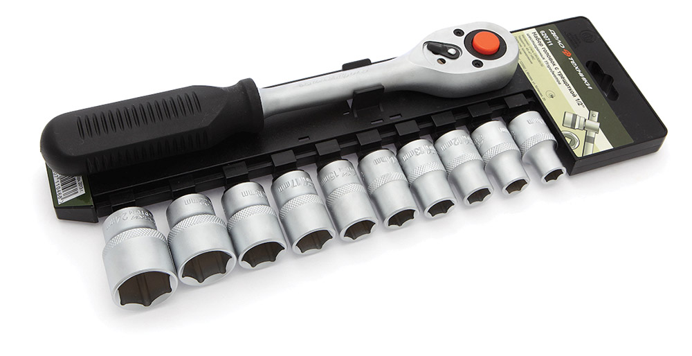 Набор головок с трещоткой 1/2 11пр 10-24мм / ДЕЛО ТЕХНИКИ