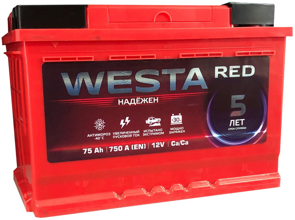 Аккумулятор 75 Амп / WESTA RED