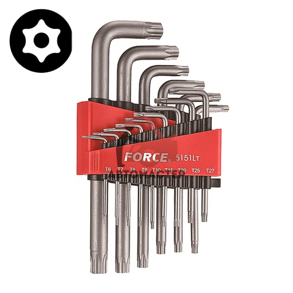 Набор torx (6 лучей) Г-обр. FORCE 15пр T6-Т60 длиные