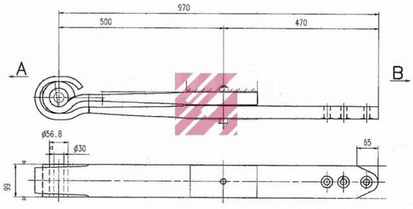 Полурессора 2-х листовая ТОНАР / MARSHALL