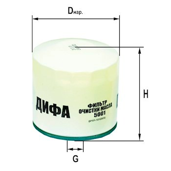 Фильтр масляный ВАЗ 2101-07, УАЗ / DIFA