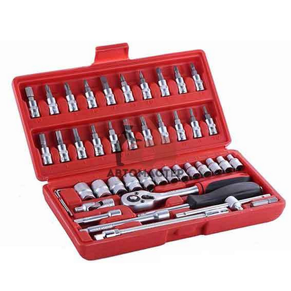 Набор инструментов 1/4 46пр. / АВТОМАСТЕР-красный