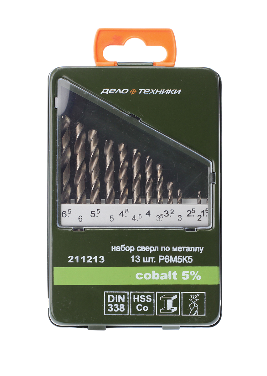 Набор сверл по металлу 1,5-6,5мм 13пр / ДЕЛО ТЕХНИКИ