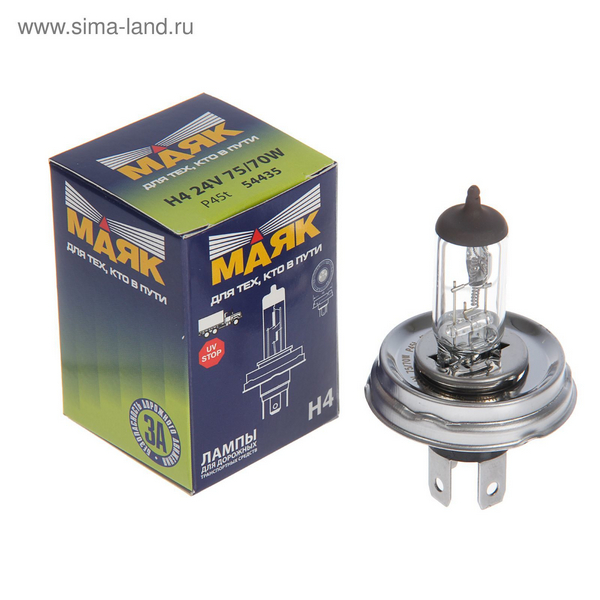 Лампа 24v Н4 н/о / МАЯК