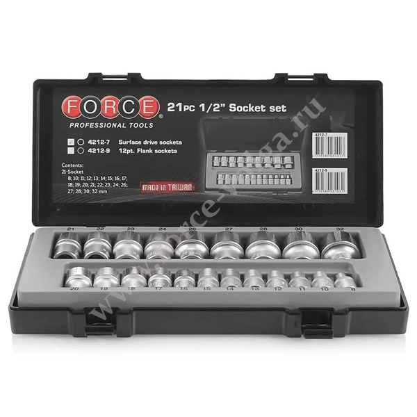 Набор головок 21пр 6гр 8-32мм FORCE