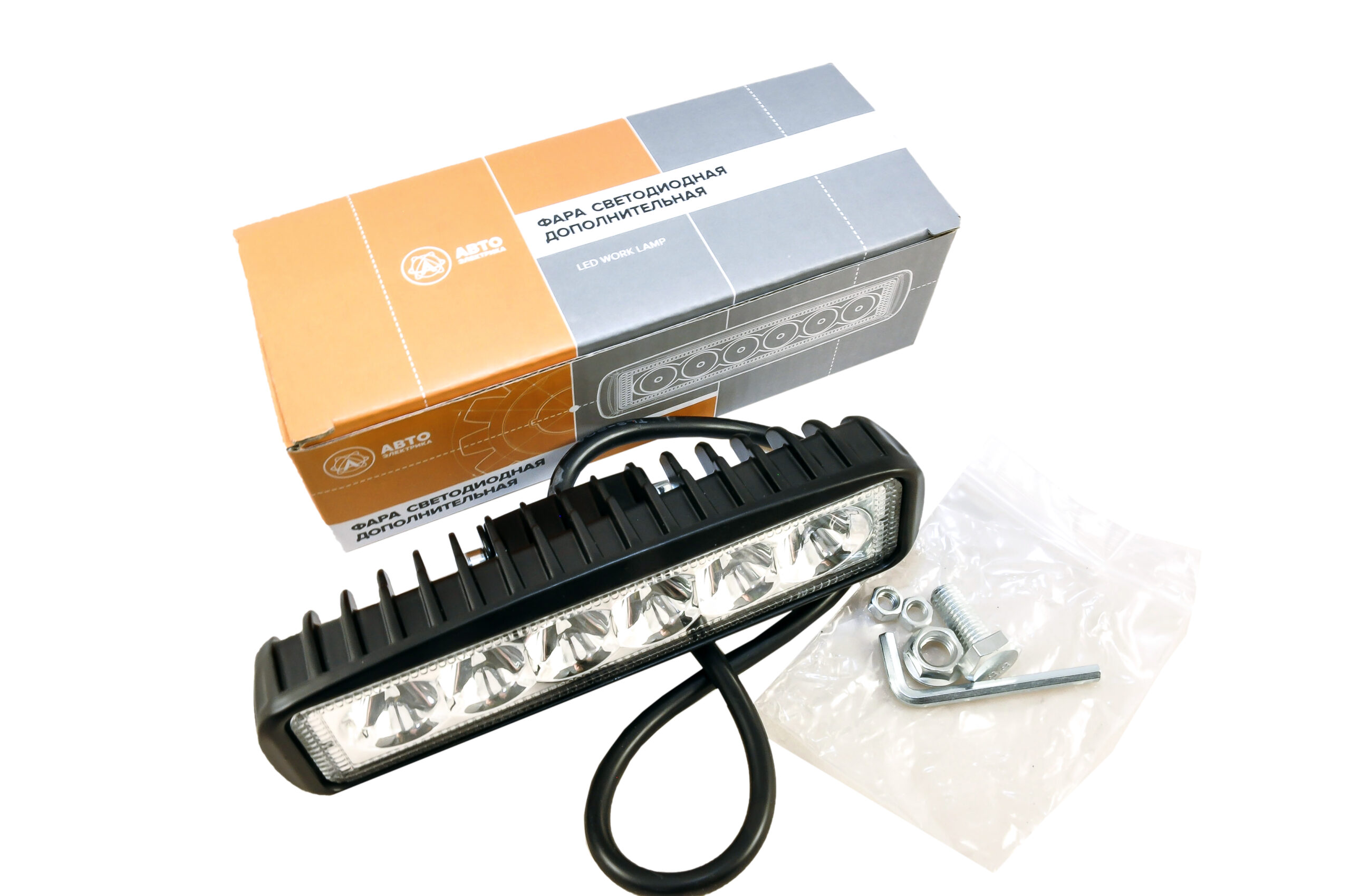Фара светодиодная (ДХО) 6 диодов 12/24v / АВТОЭЛЕКТРИКА