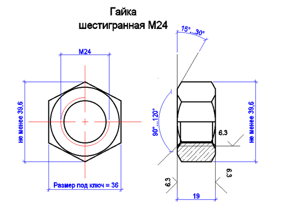 Гайка М24 (ГОСТ)
