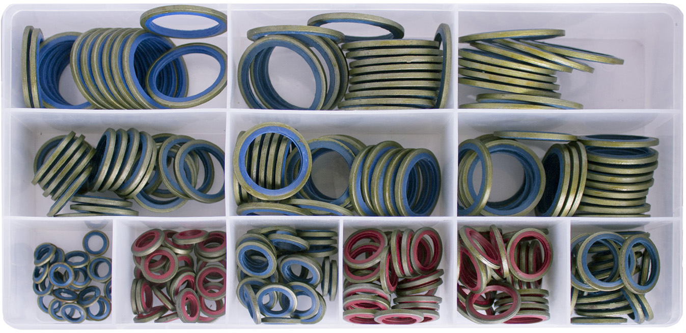 Набор прорезиненных шайб 245шт