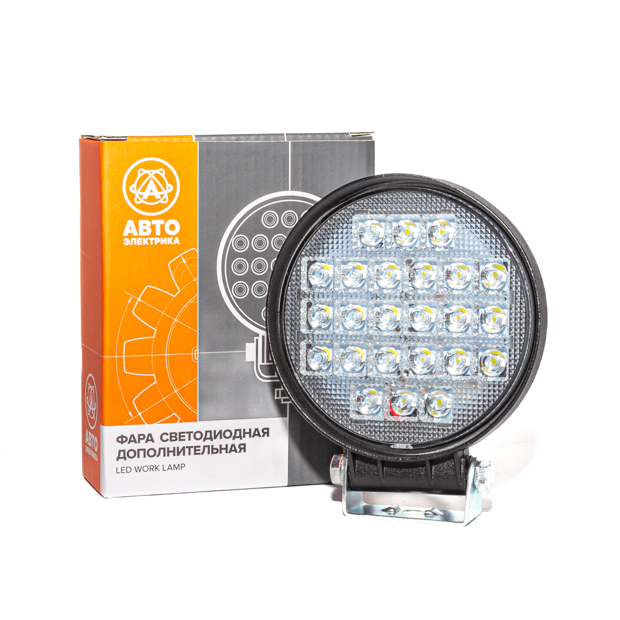 Фара светодиодная (круглая) 24 диода 12/24v (н/с) / АВТОЭЛЕКТРИКА