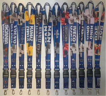 Шнурок для ключей с карабином МАЗ синий