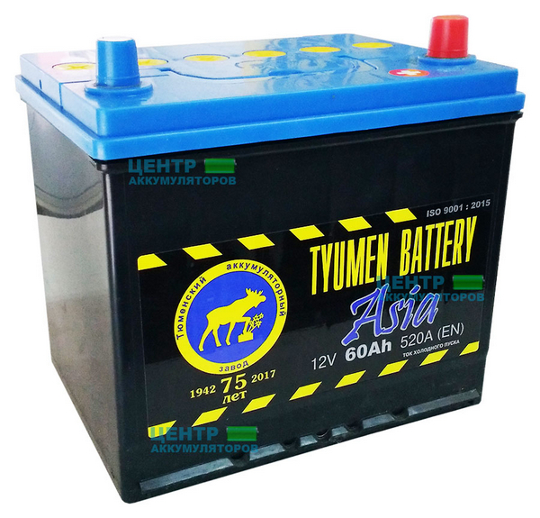 Аккумулятор 60 Амп / ТЮМЕНЬ (Asia) (обратка)